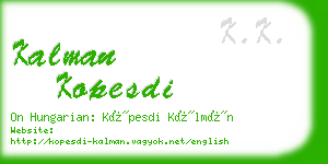 kalman kopesdi business card